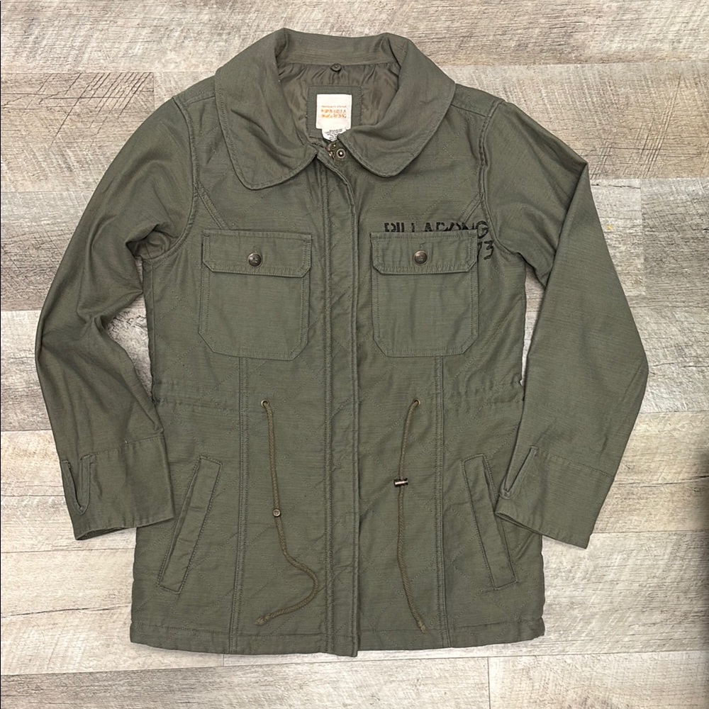 Billabong Women's Green Utility Jacket Relaxed Fit Cotton M